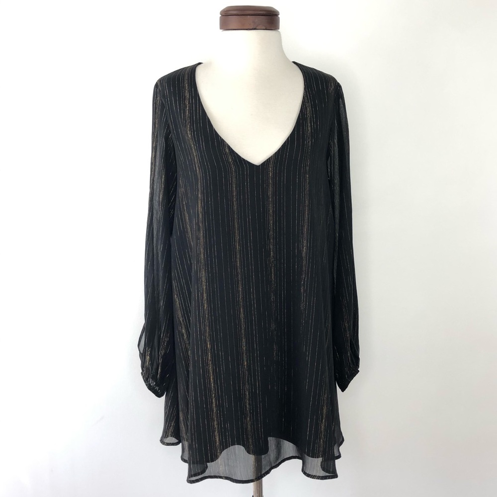 Show Me Your Mumu Tessa Black Gold Tunic Dress - Picture 1 of 8